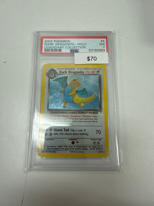 Pokemon Legendary Collection Dark Dragonite Holo #5/110 PSA 7