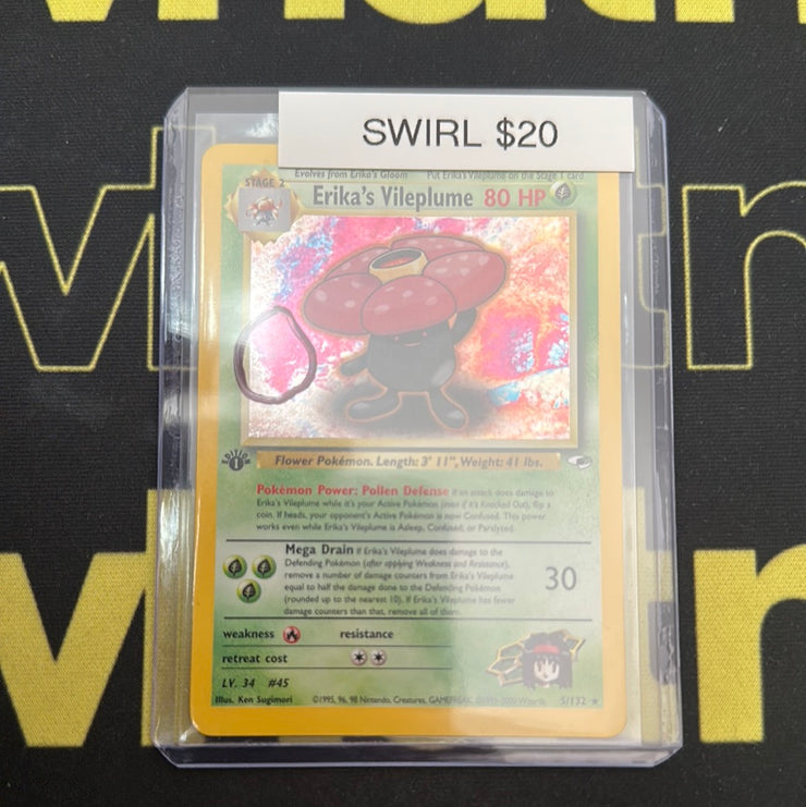 Pokémon Neo 1st Edition Erika Vileplume Swirl 5/132