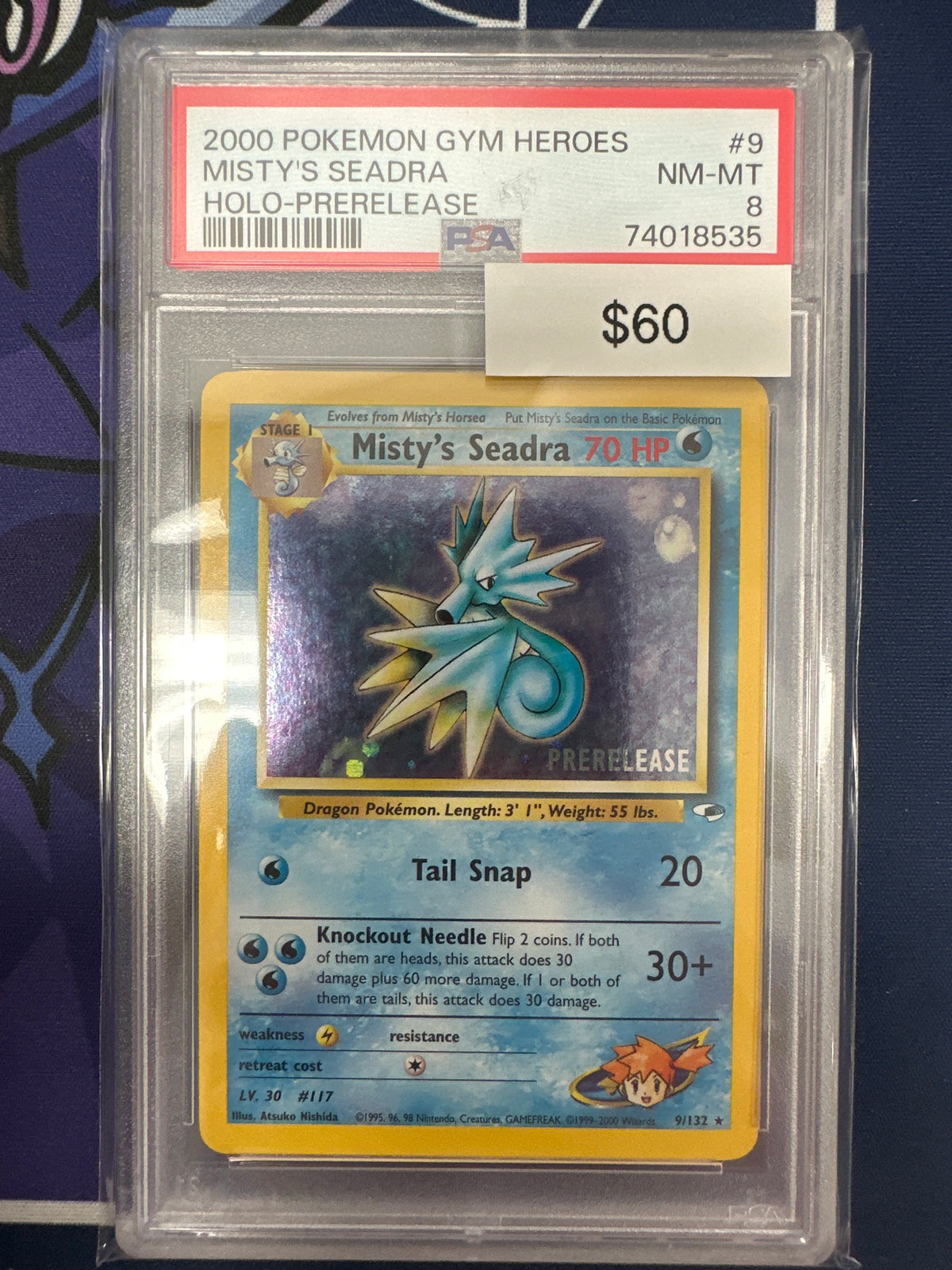 Pokemon Mistys Seadra Pre Release PSA 8
