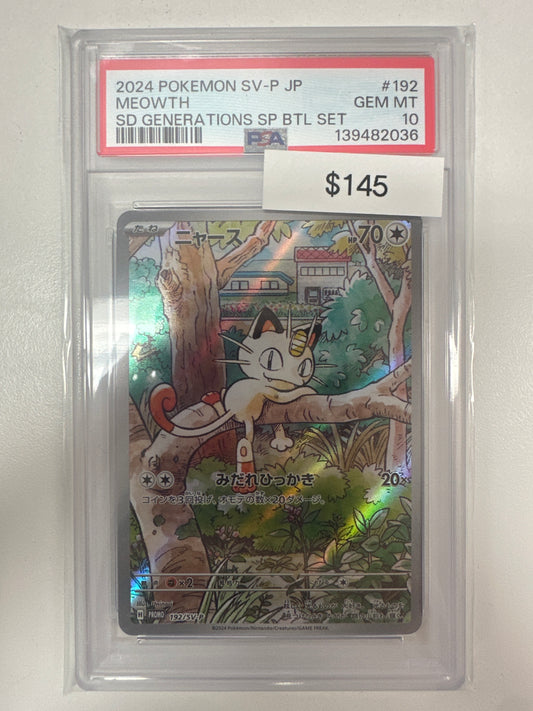 Pokemon Japanese Meowth 192/SV-P PSA 10