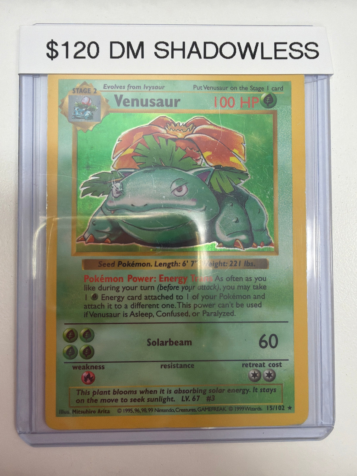 Pokemon Venusaur Shadowless 15/102 DM