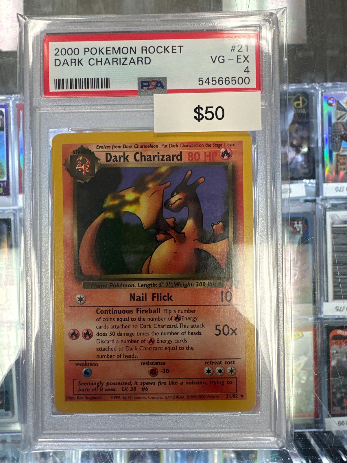 Pokemon Dark Charizard 21/82 PSA 4