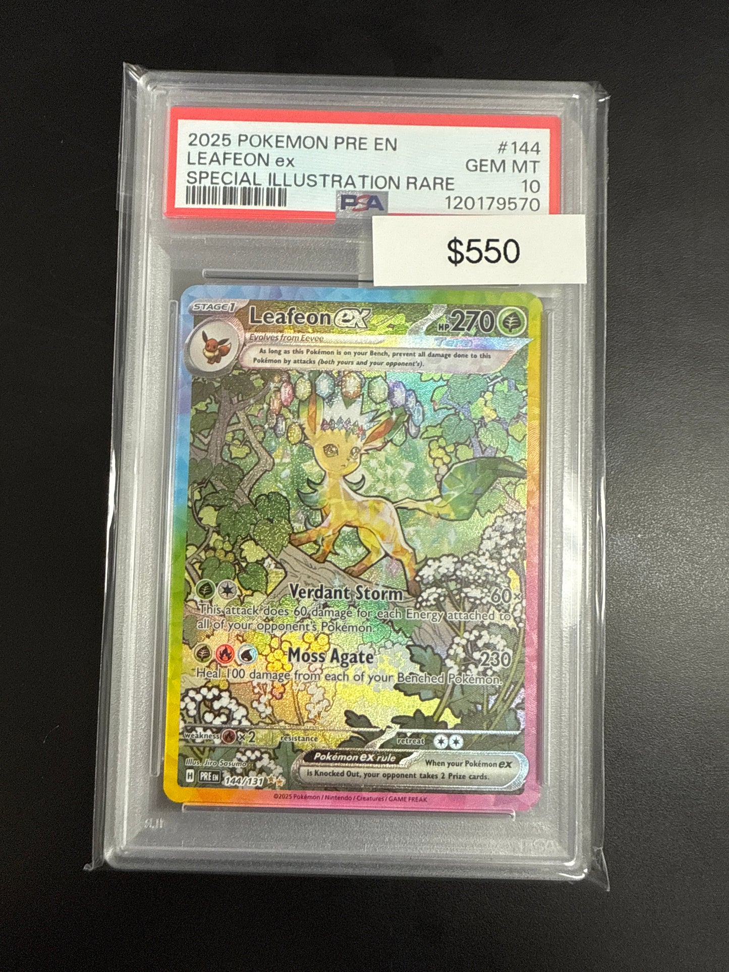 Pokémon Prismatic LEAFEON EX 144/131 PSA 10