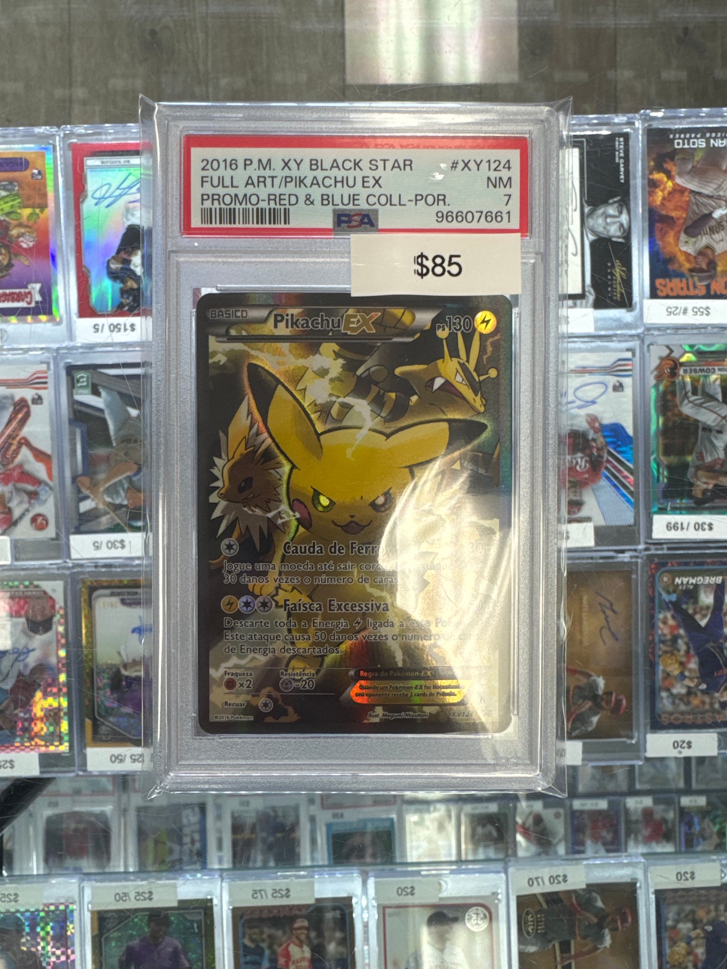 2016 Pokémon Pikachu EX XY124 PSA 7