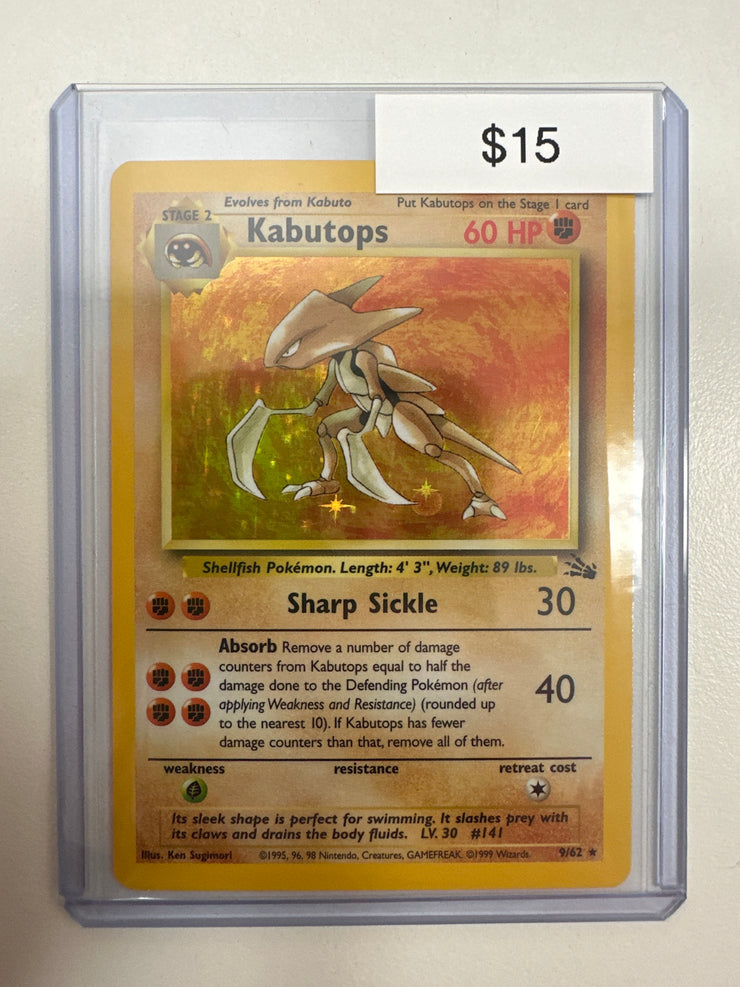 Pokemon Kabutops Fossil Holo Rare 9/62