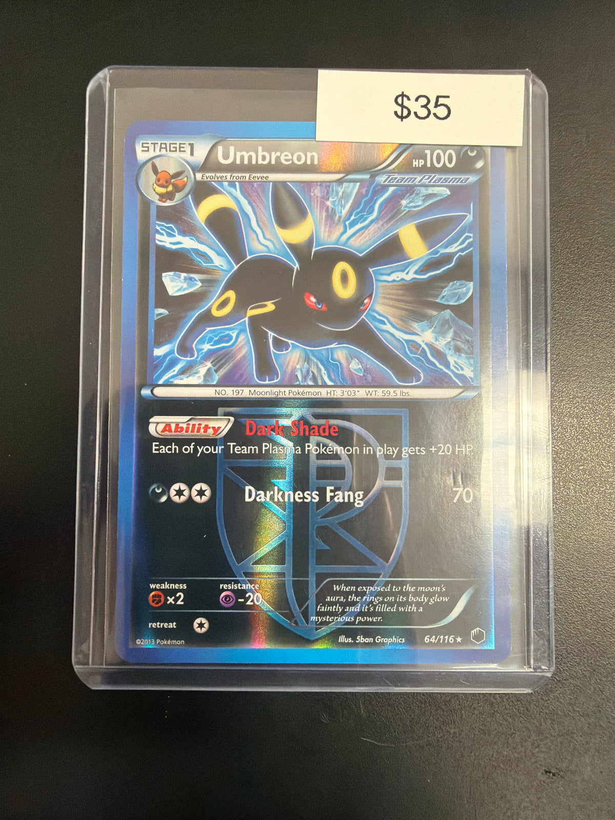 Pokemon Umbreon Team Plasma Umbreon #64/116
