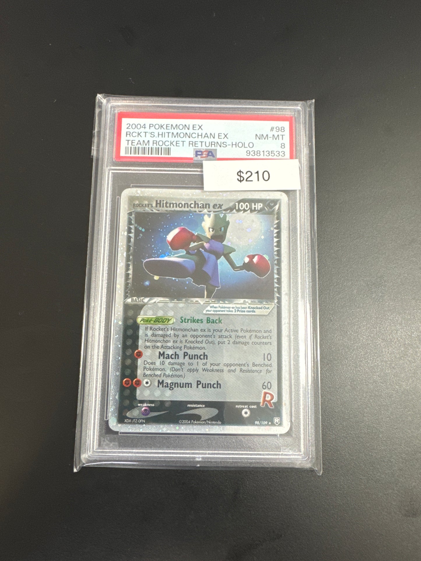 Pokémon Team Rocket Returns Hitmonchan EX #98 PSA 8