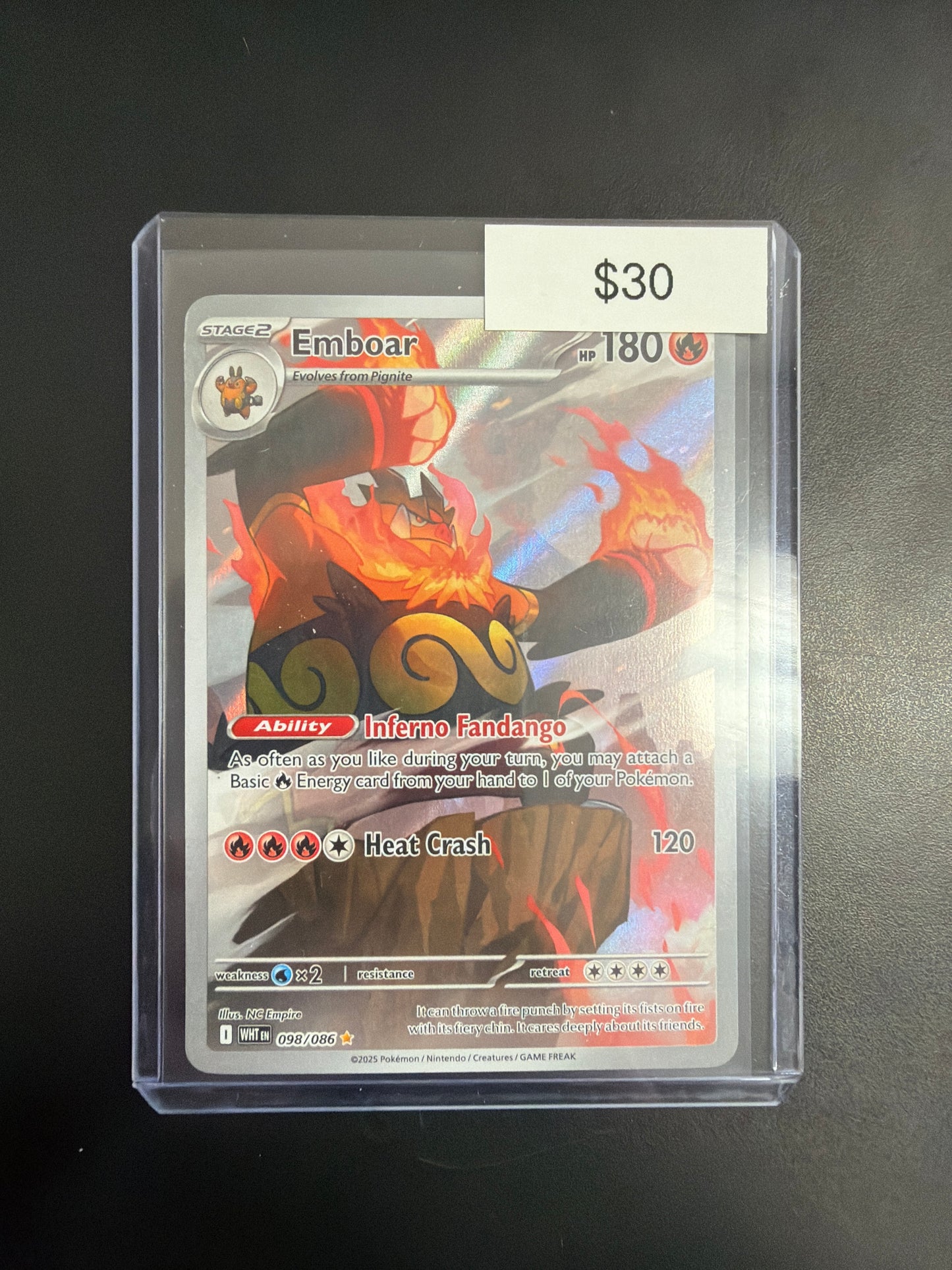 Pokemon White Flare Emboar 098/086