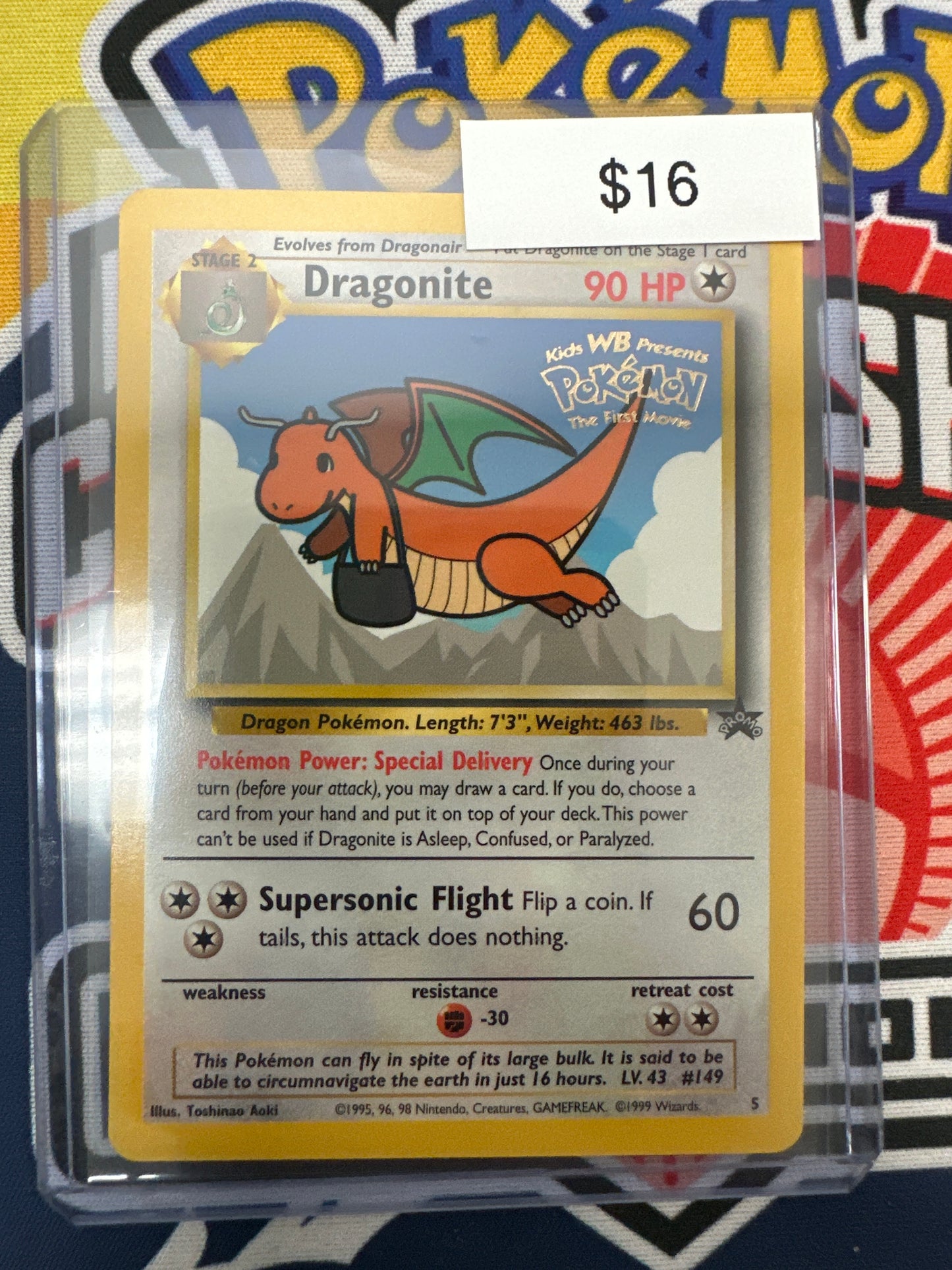 Pokemon WB Movie Promo Dragonite Black Star Promo #5