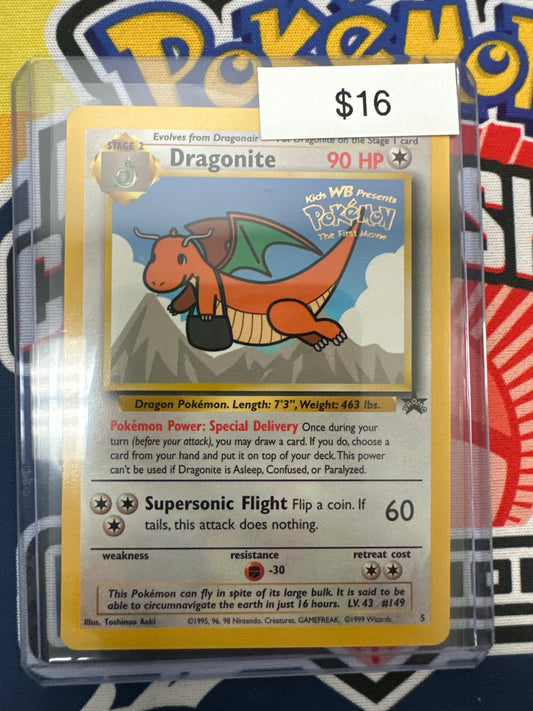 Pokemon WB Movie Promo Dragonite Black Star Promo #5