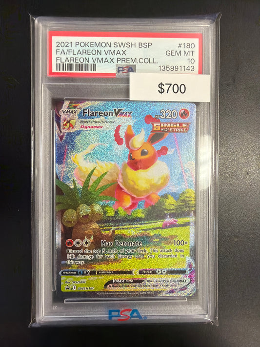 Pokemon Flareon VMAX #SWSH180 PSA 10