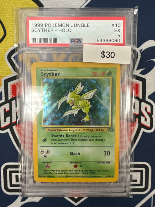Pokemon Scyther 10/64 Holo PSA 6