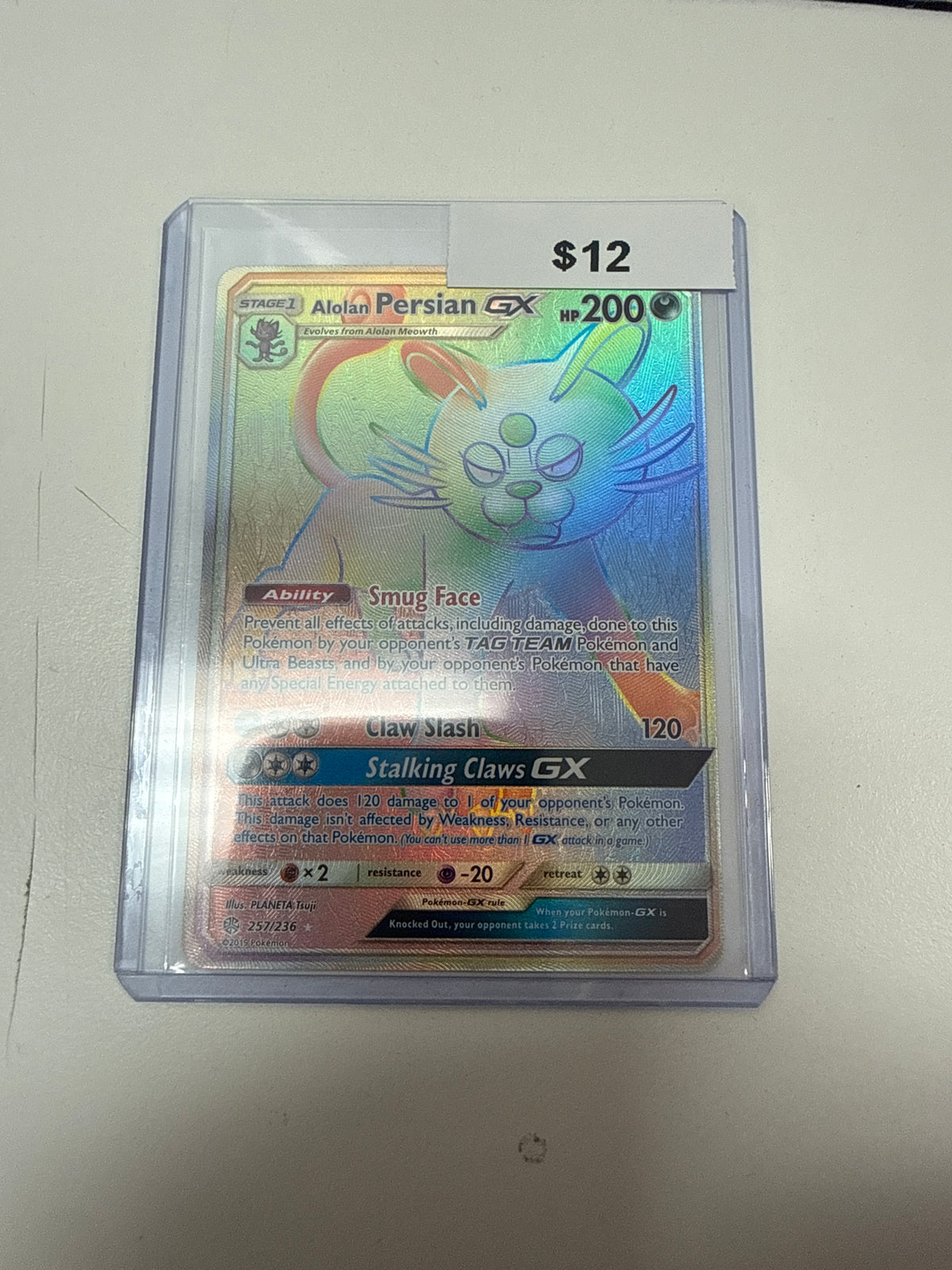 Pokemon Alolan Persian Gx Secret #257/236