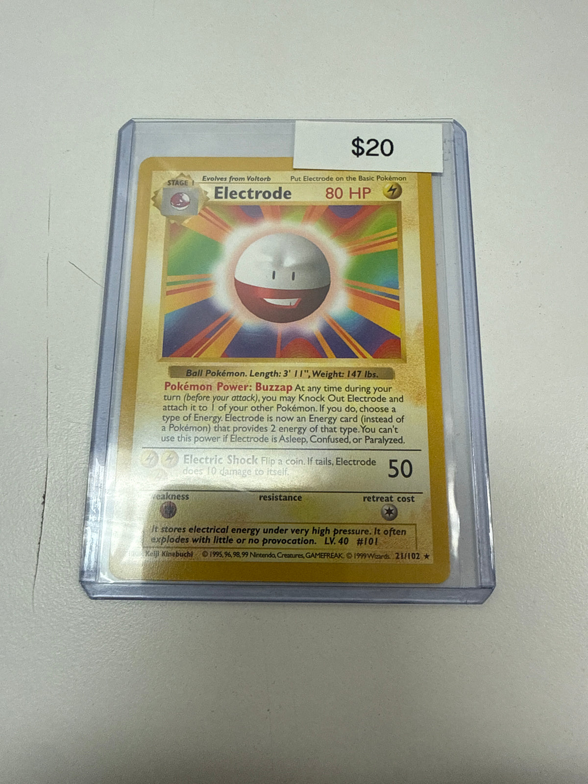 Pokemon Electrode Shadowless Non-Holo #21/102