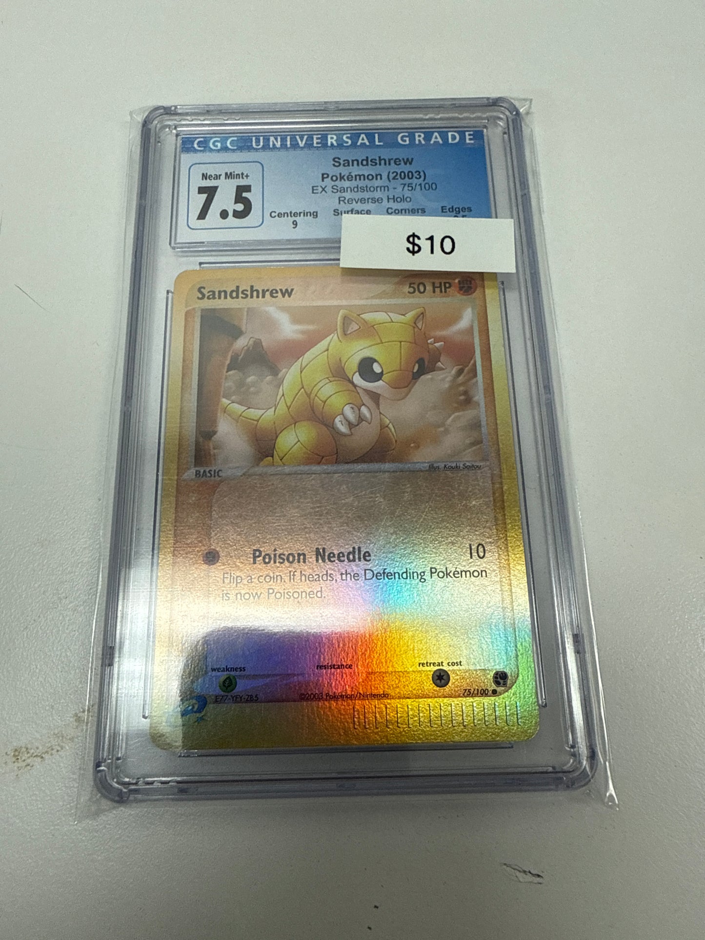 Ex Sandstorm Sandshrew Reverse Foil #75/100 CGC 7.5
