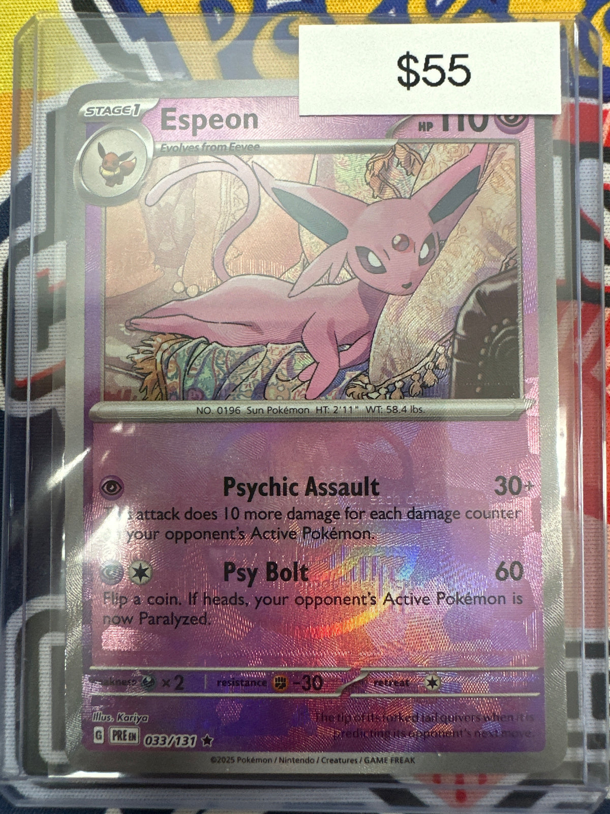 Pokemon Prismatic Evolutions Master Ball Holo Espeon 033/131