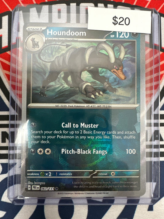 Pokemon Prismatic Evolutions Houndoom Masterball Holo 063/131