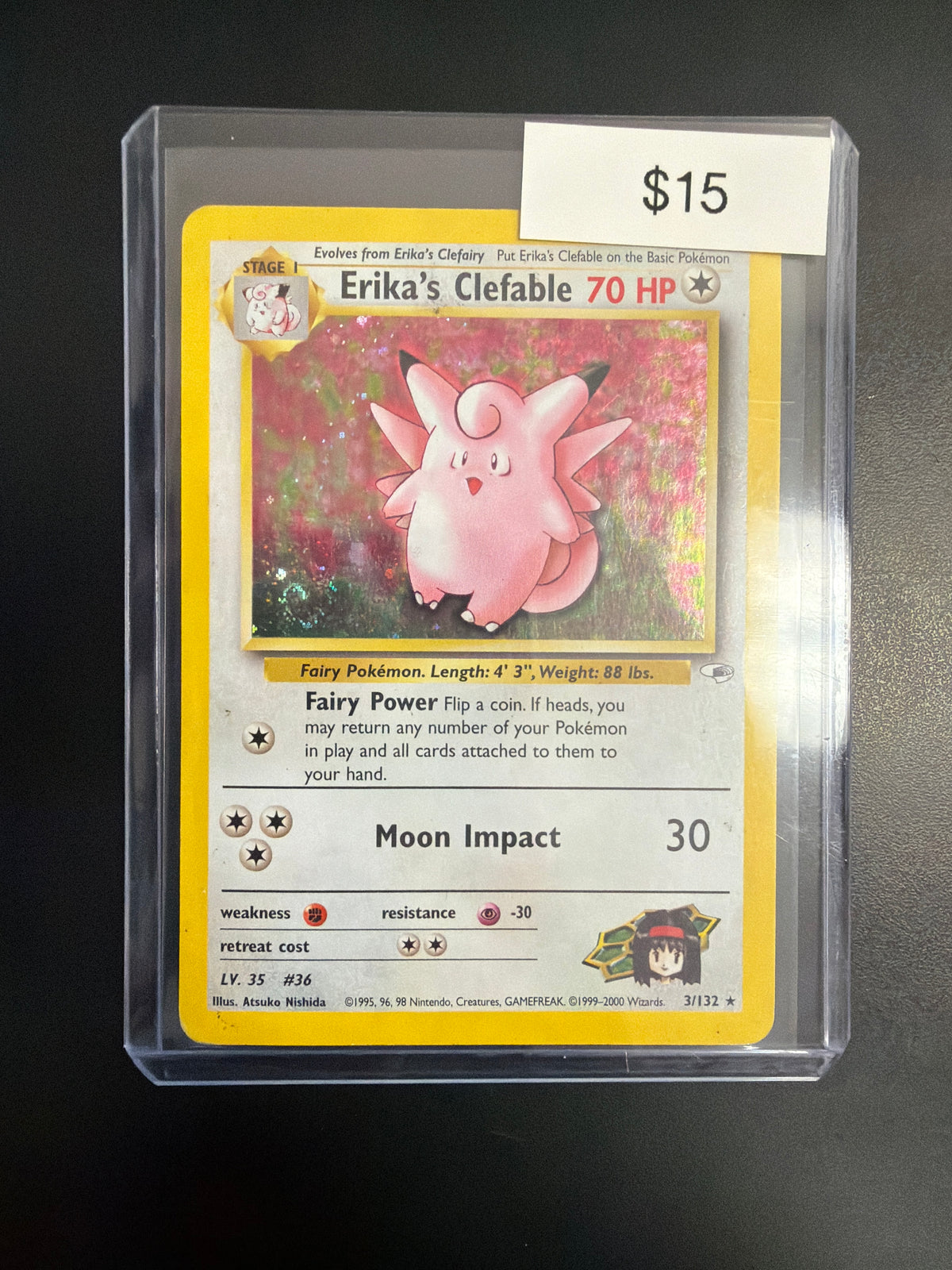 Pokemon Erika Clefable 3/132 HP
