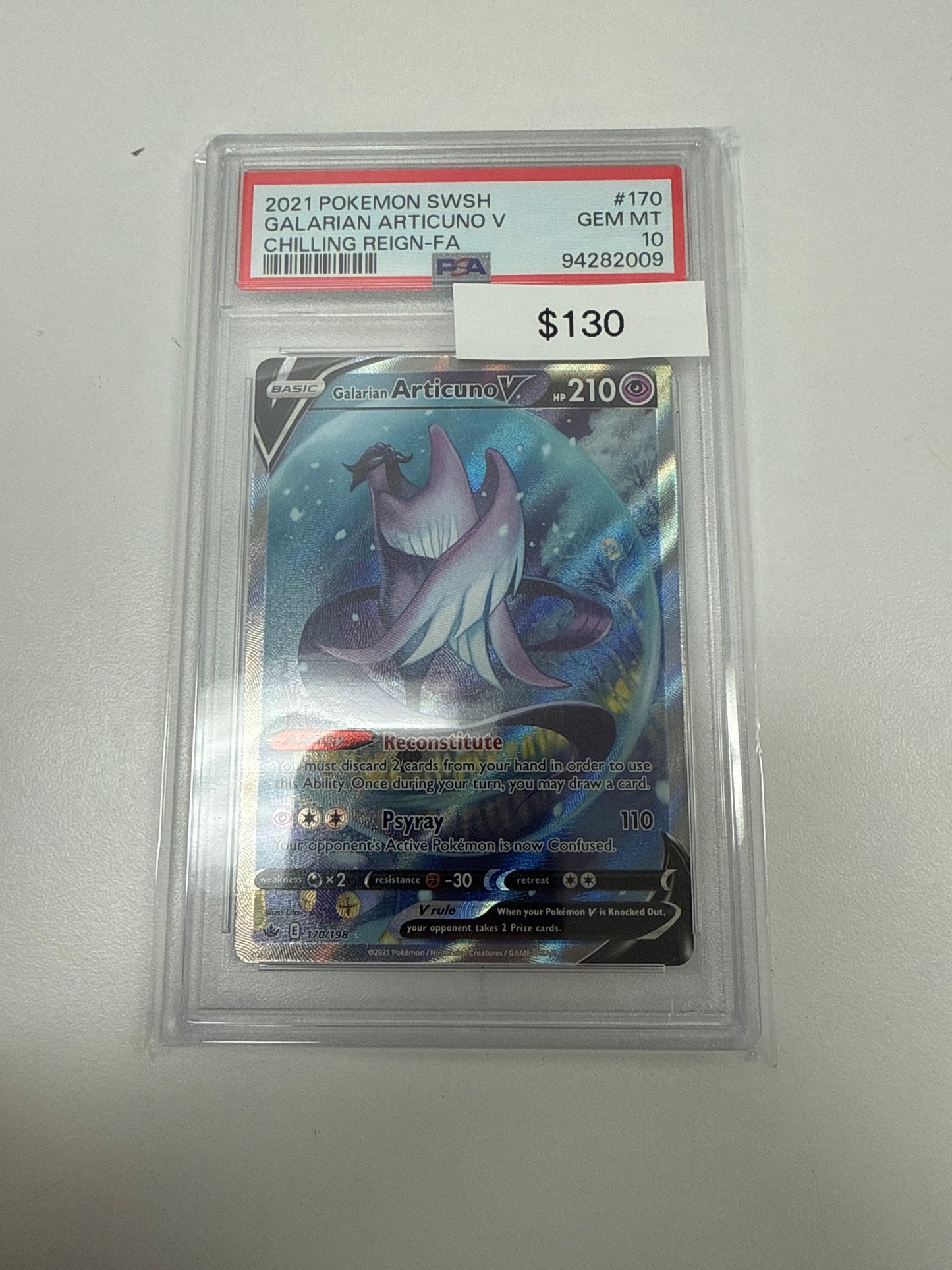 Pokemon Galatian Articuno V SIR #170/198 PSA 10