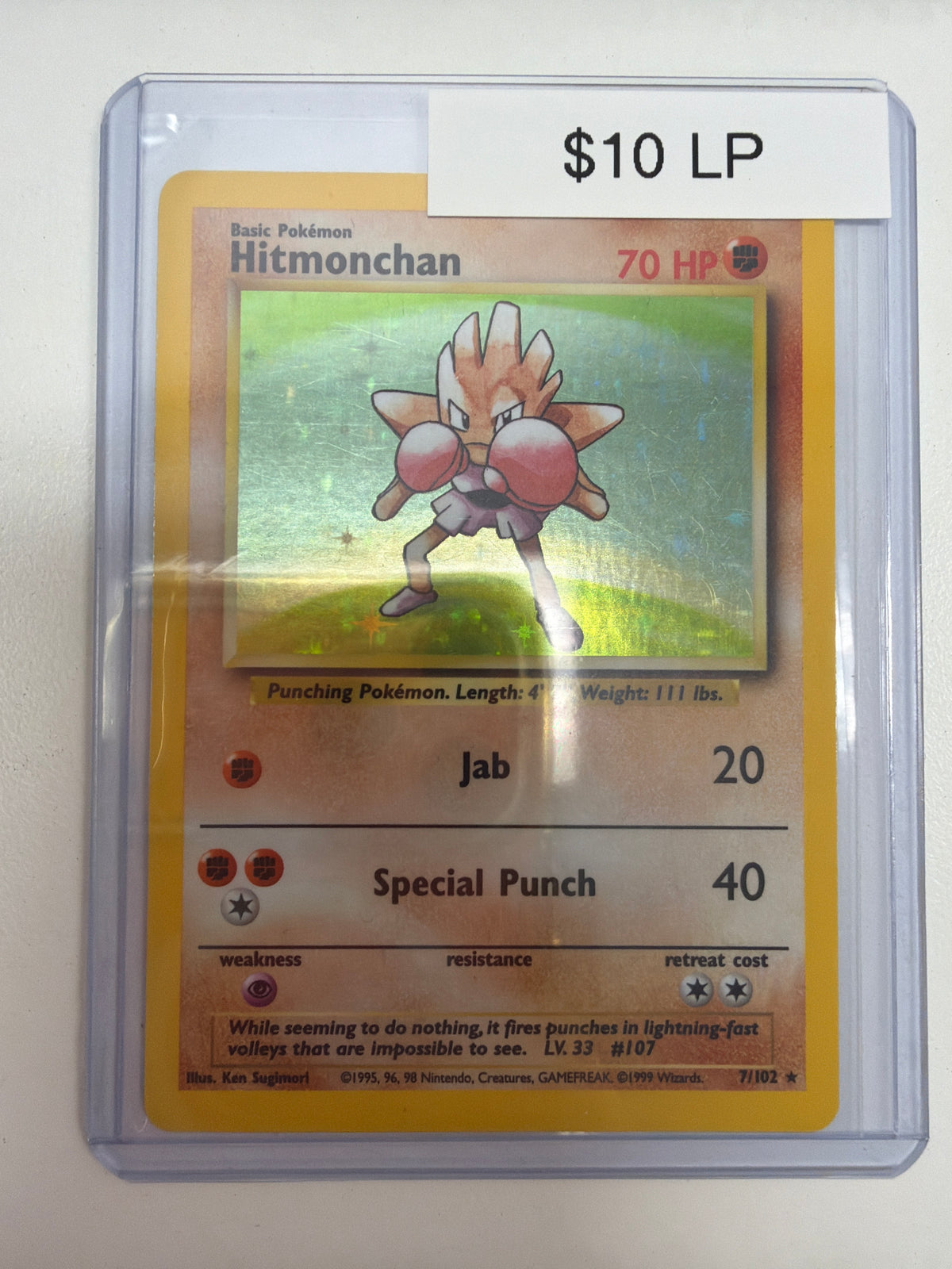Pokemon Hitmonchan Base Set 7/102 LP