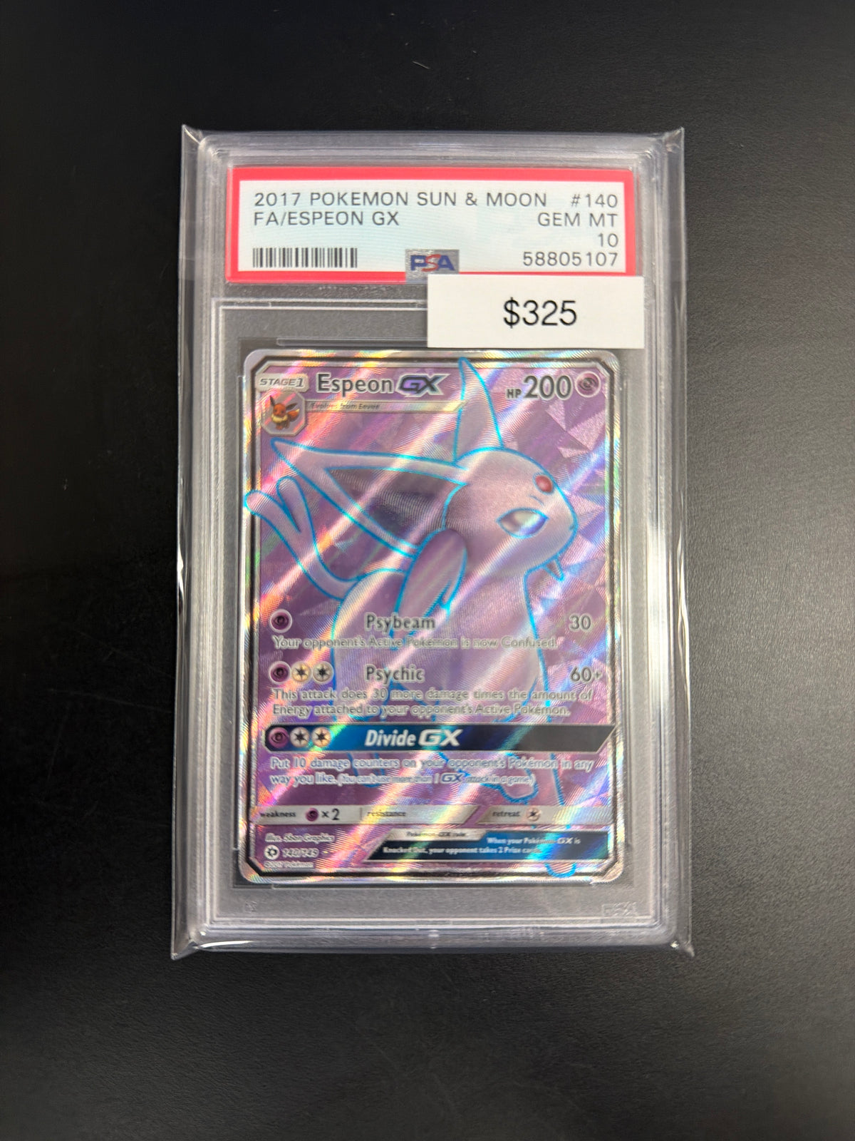 Pokemon Sun & Moon Espeon GX 140 PSA 10