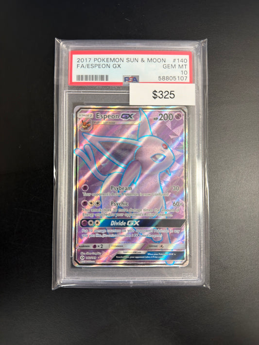 Pokemon Sun & Moon Espeon GX 140 PSA 10
