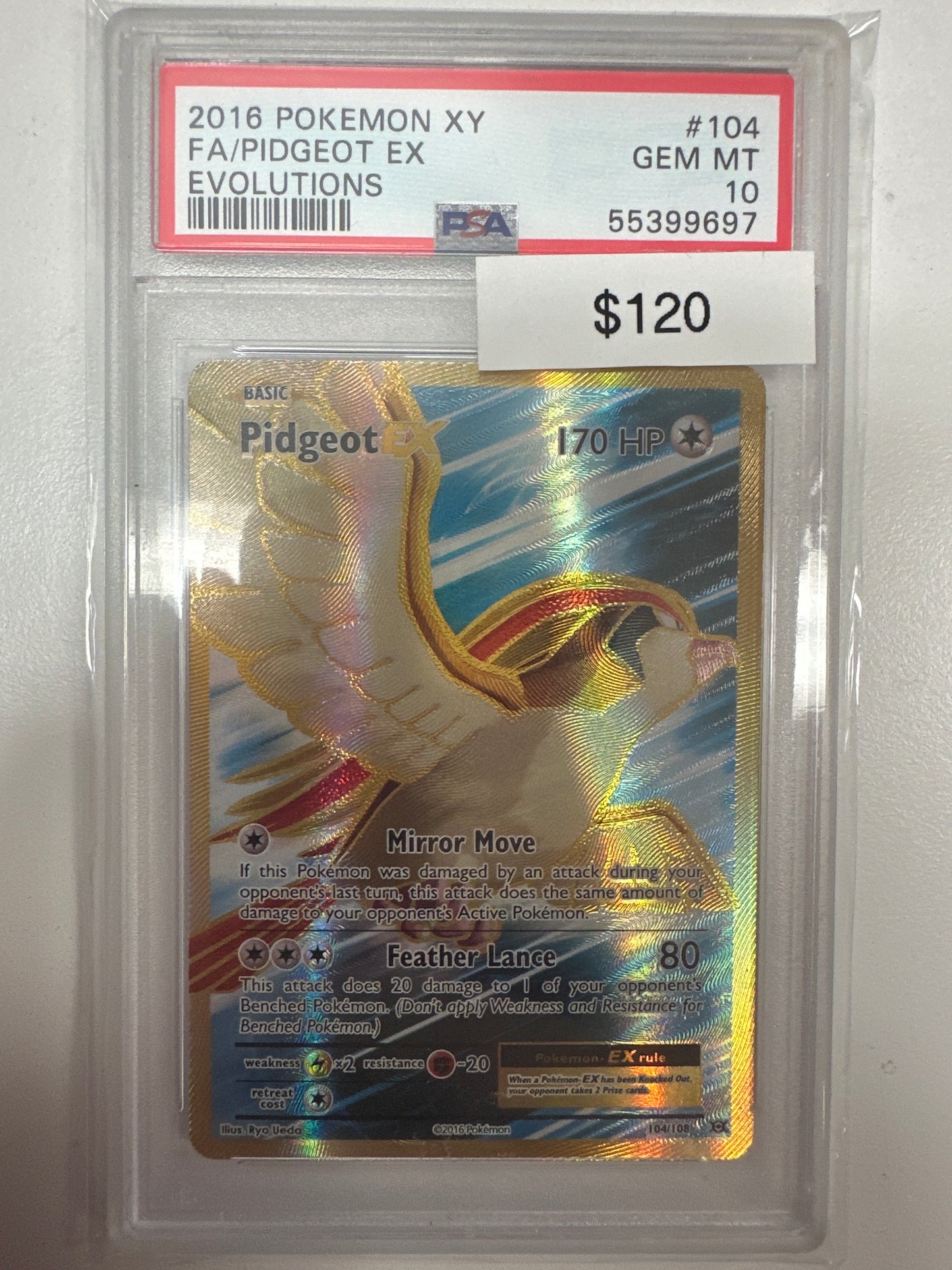 Pokemon Pidgeot EX Full Art 104/108