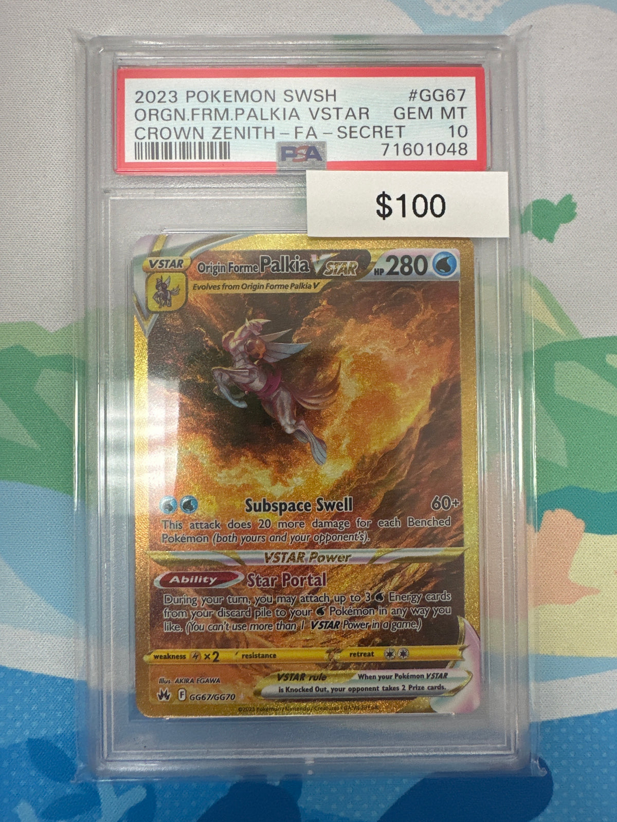 2023 Pokemon Crown Zenith FA Palkia VStar #GG67 PSA 10