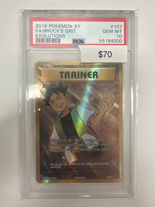 Pokemon XY Evolutions FA Brock’s Grit PSA 10