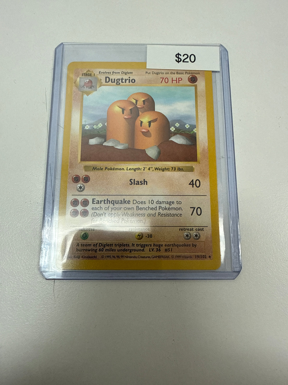 Pokemon Dugtrio Shadowless Non-Holo #19/102