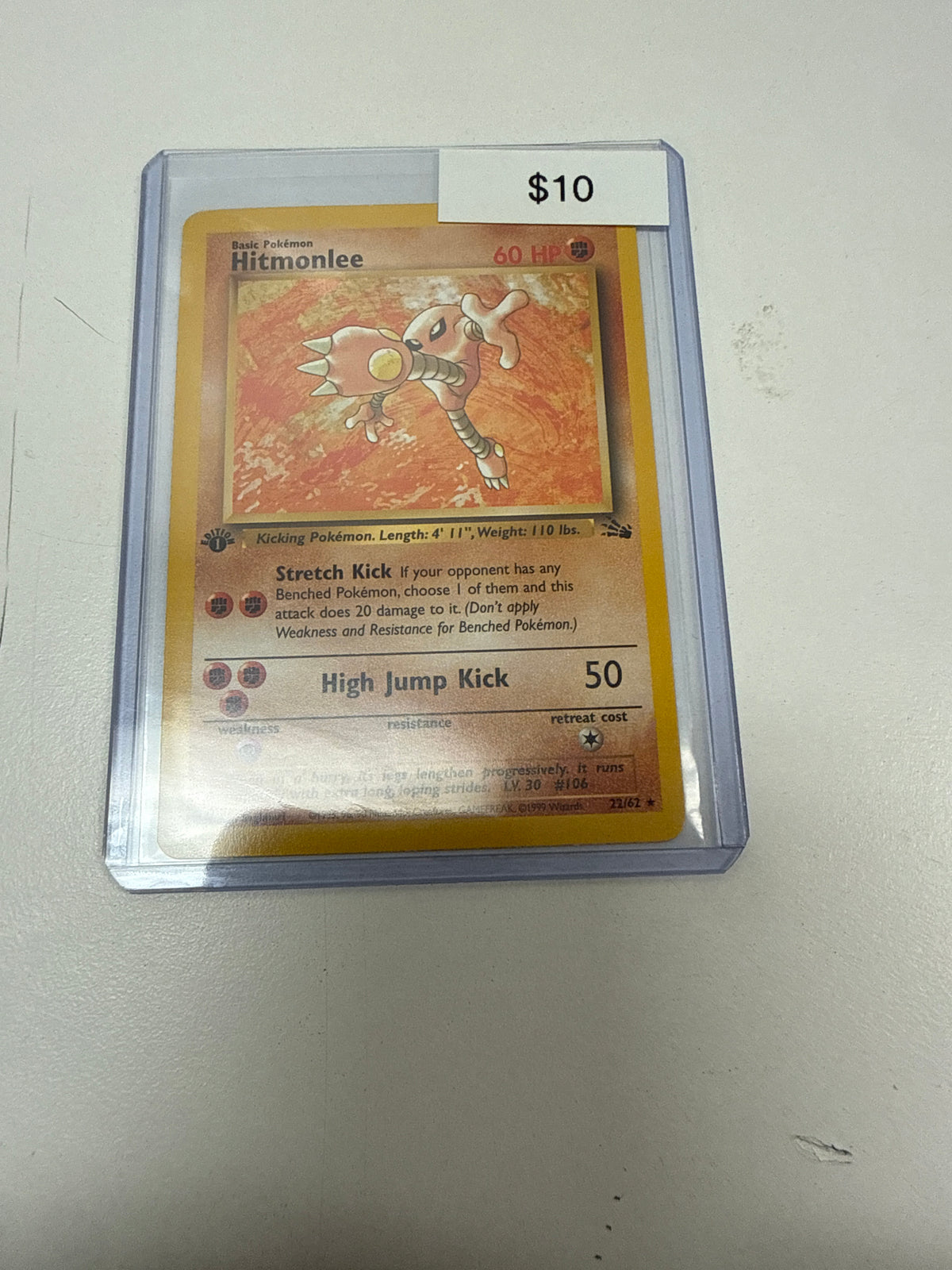 Pokemon Hitmonlee 1st Ed Non-Holo #22/62