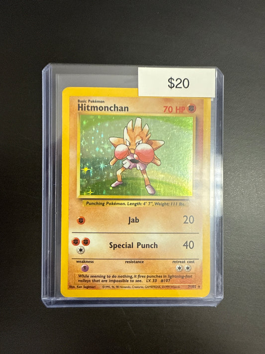 Pokémon Hitmoncham Holo Base Set 7/102