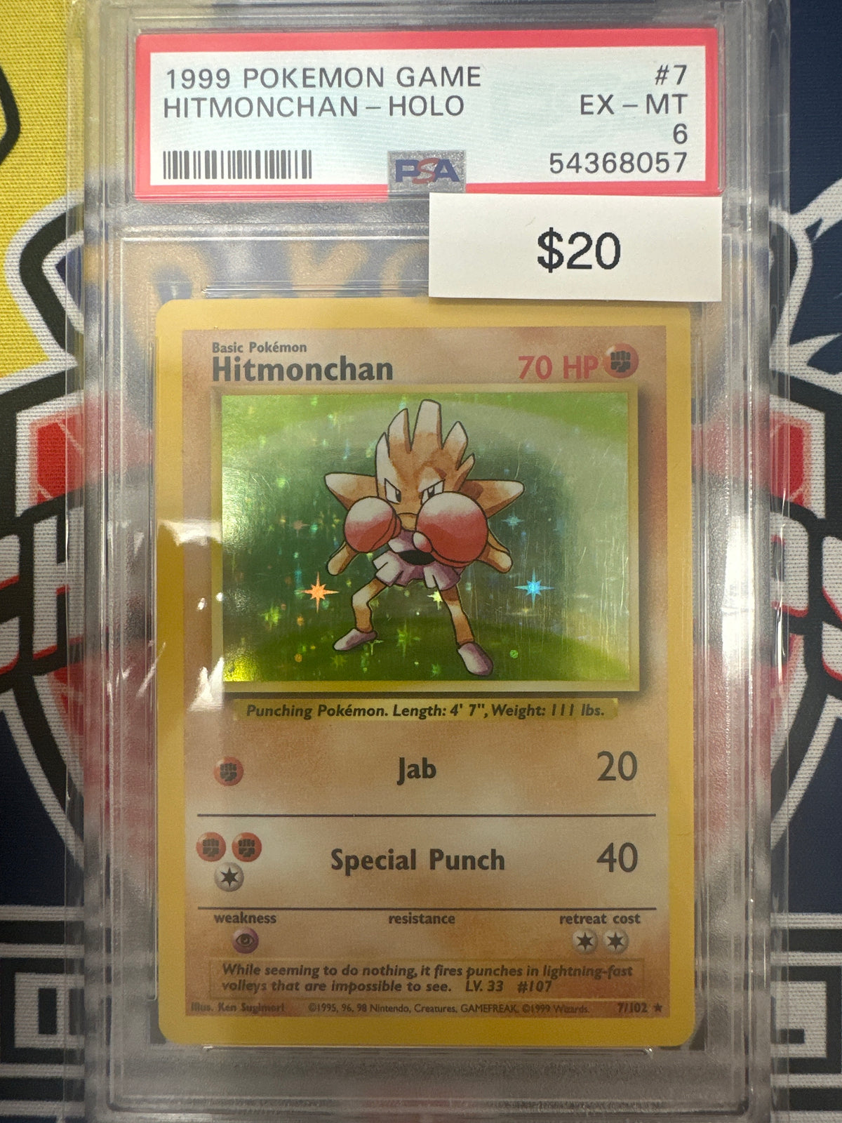 Pokemon Hitmonchan Holo PSA 6