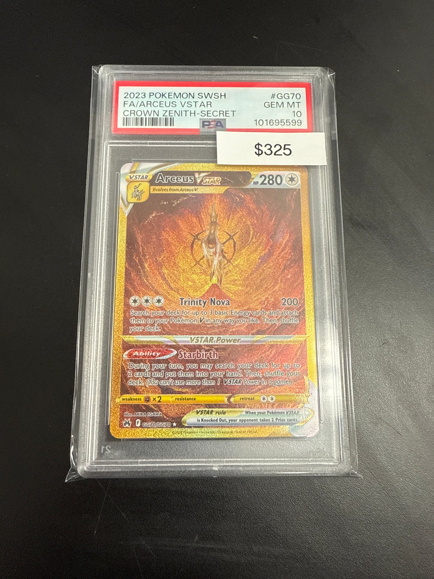 2023 Pokemon Crown Zenith FA Arceus VStar #GG70 PSA 10