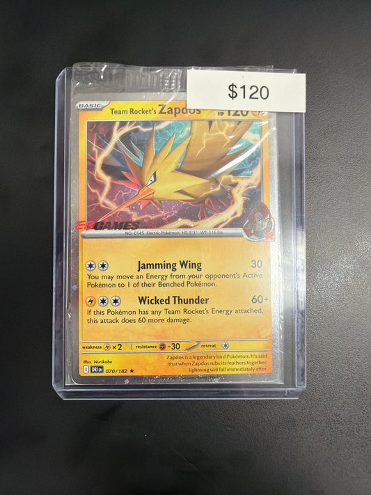 Pokemon Team Rockets Zapdos EB Games Promo 070/182