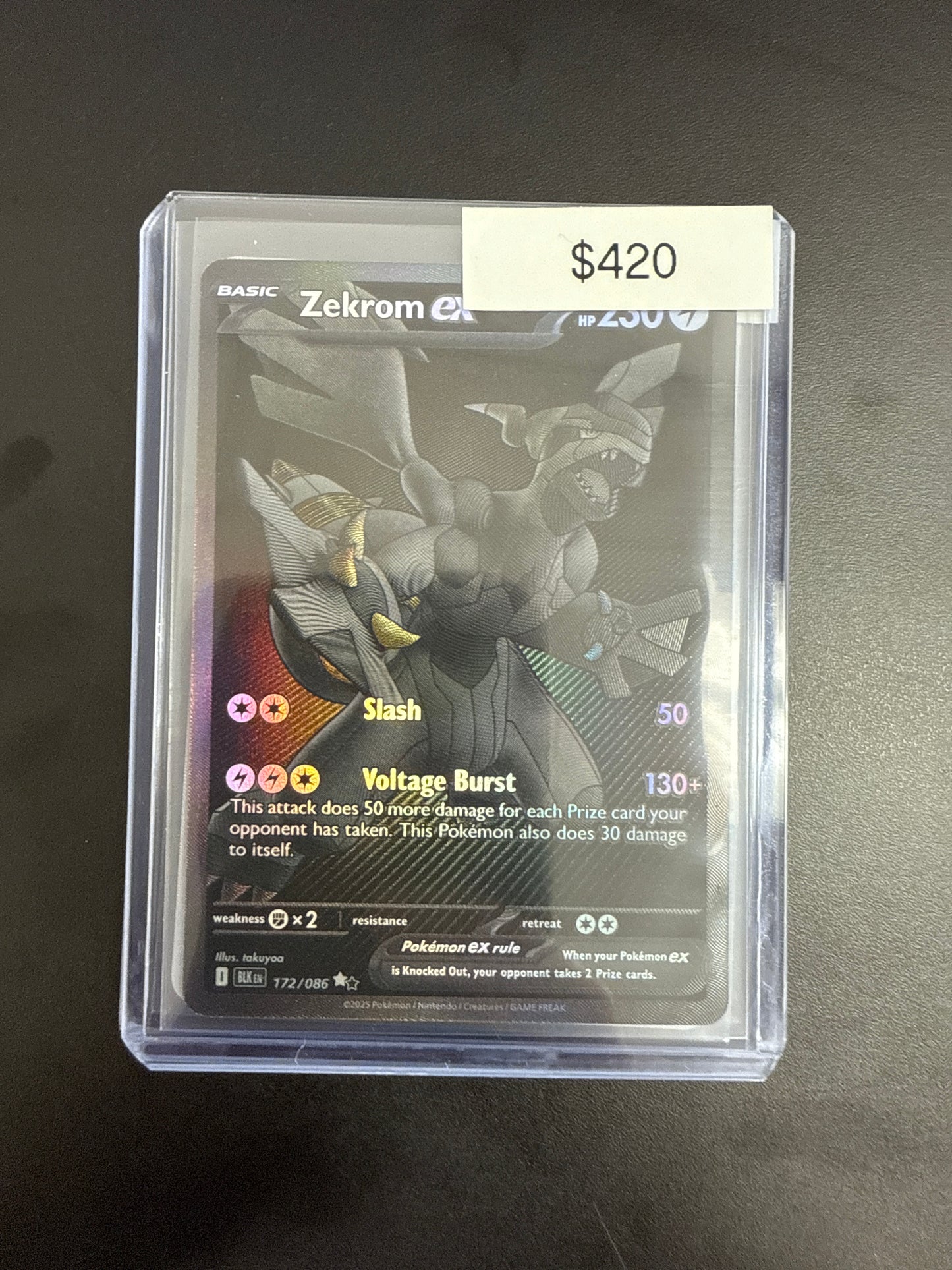 Pokémon Black Bolt Zekrom Ex 172/086