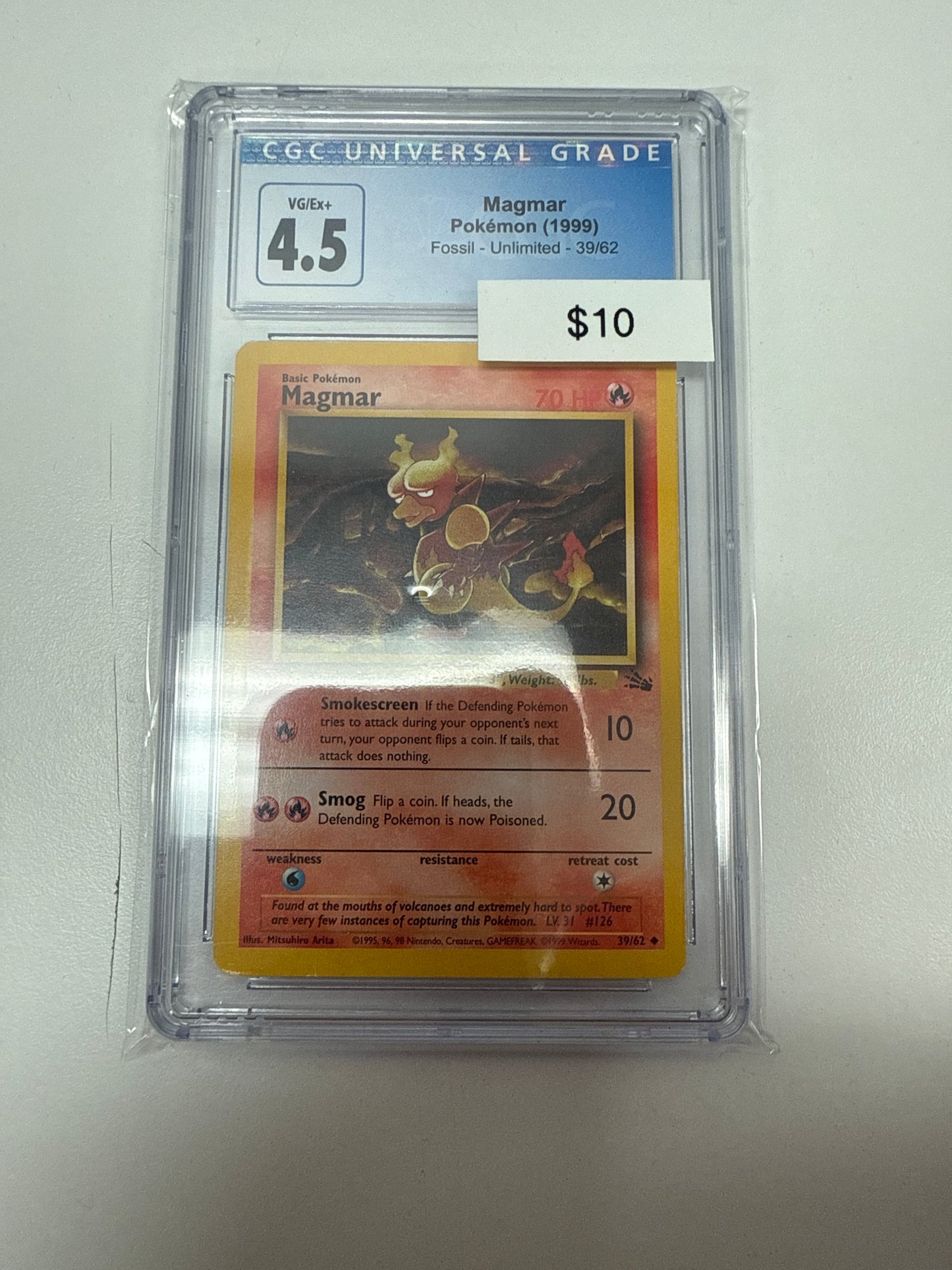 1999 Pokemon Magmar #39/62 CGC 4.5