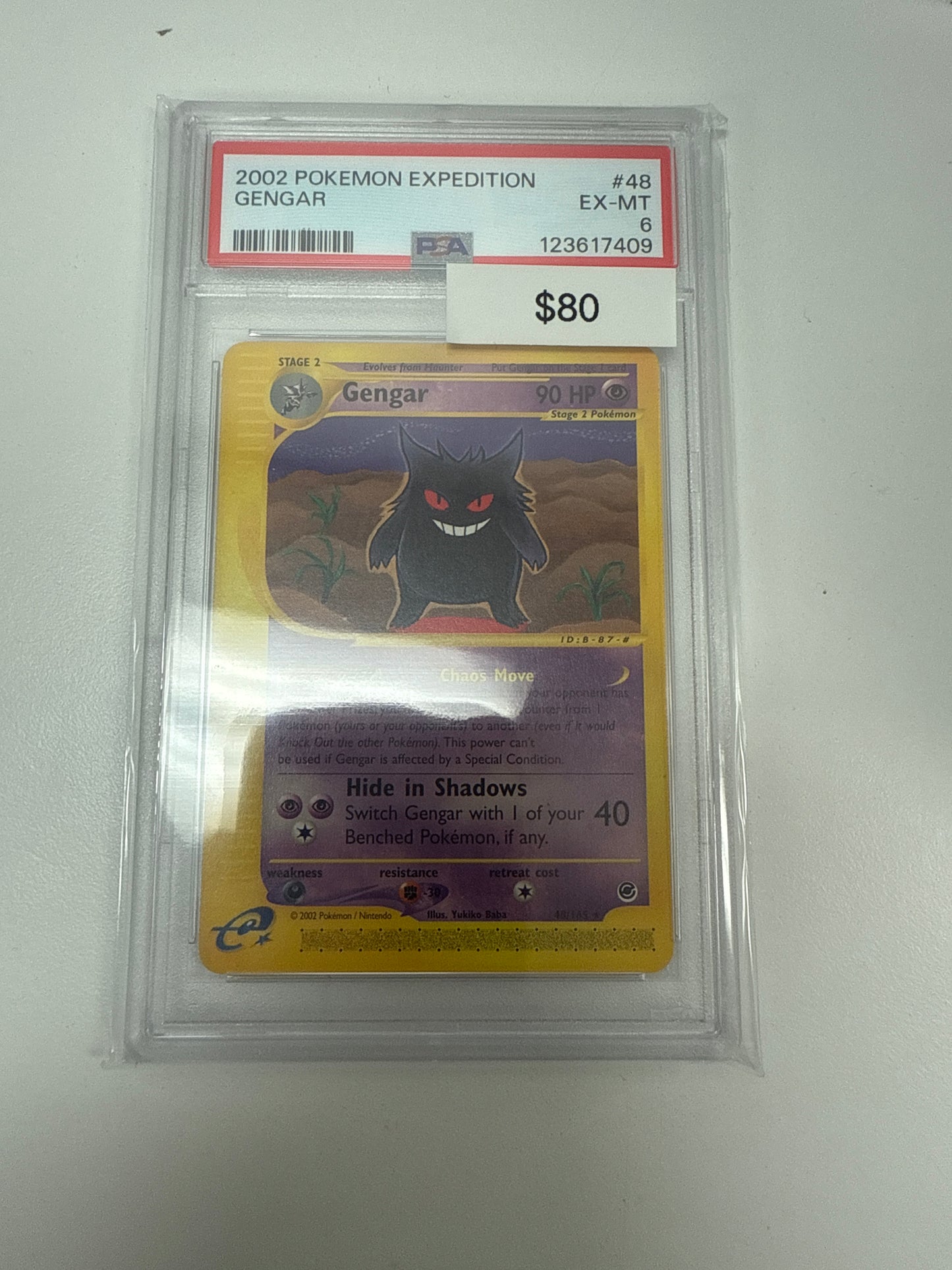 Pokemon Expedition Gengar Non-Holo #48/175 PSA 6