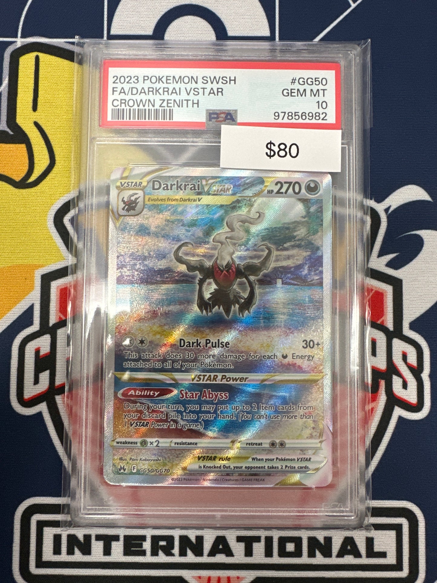 Pokemon Crown Zenith Darkrai Vstar GG50/GG70 PSA 10