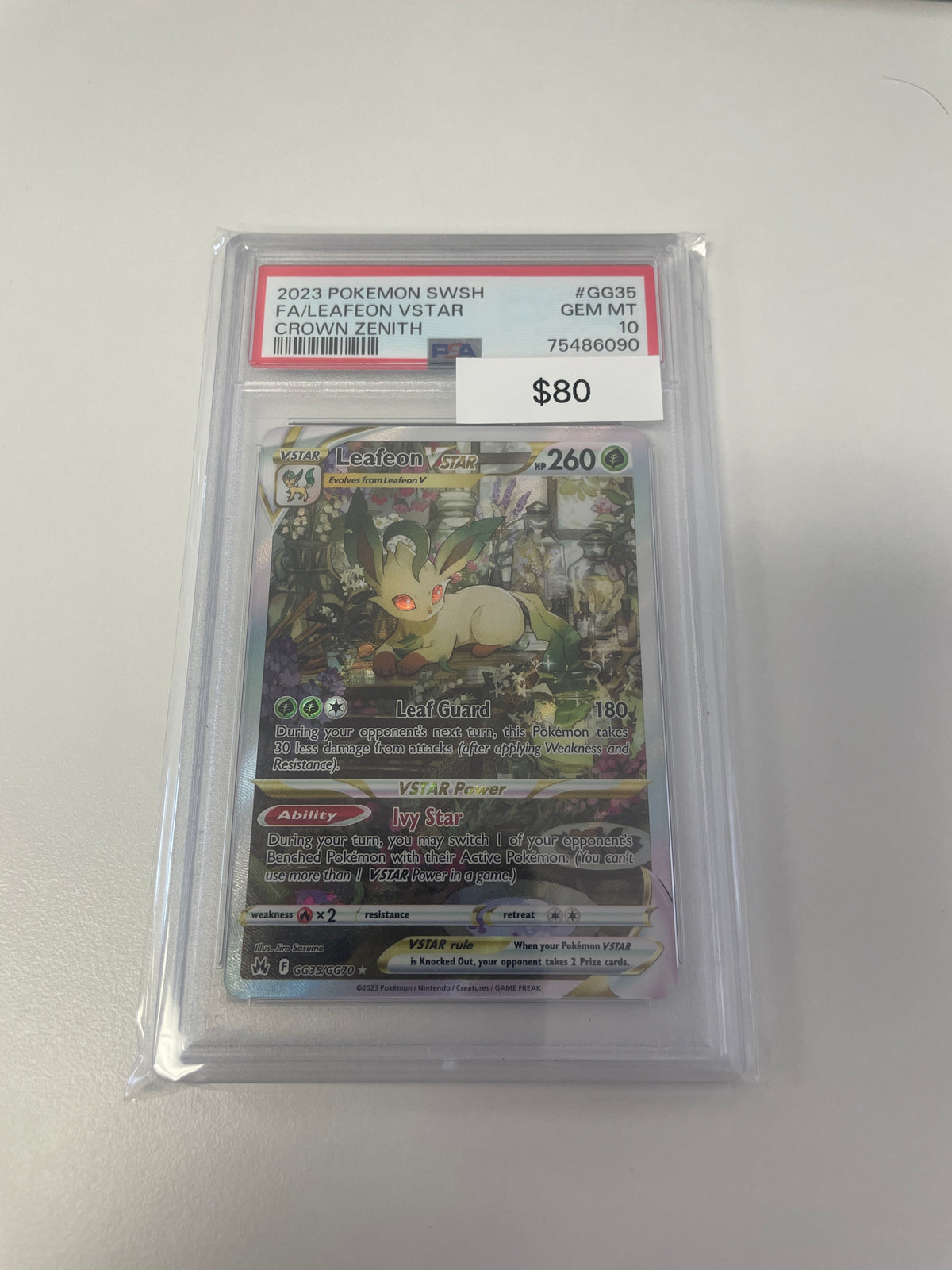 Pokemon Leafeon Vstar Art #gg35/gg70 PSA 10