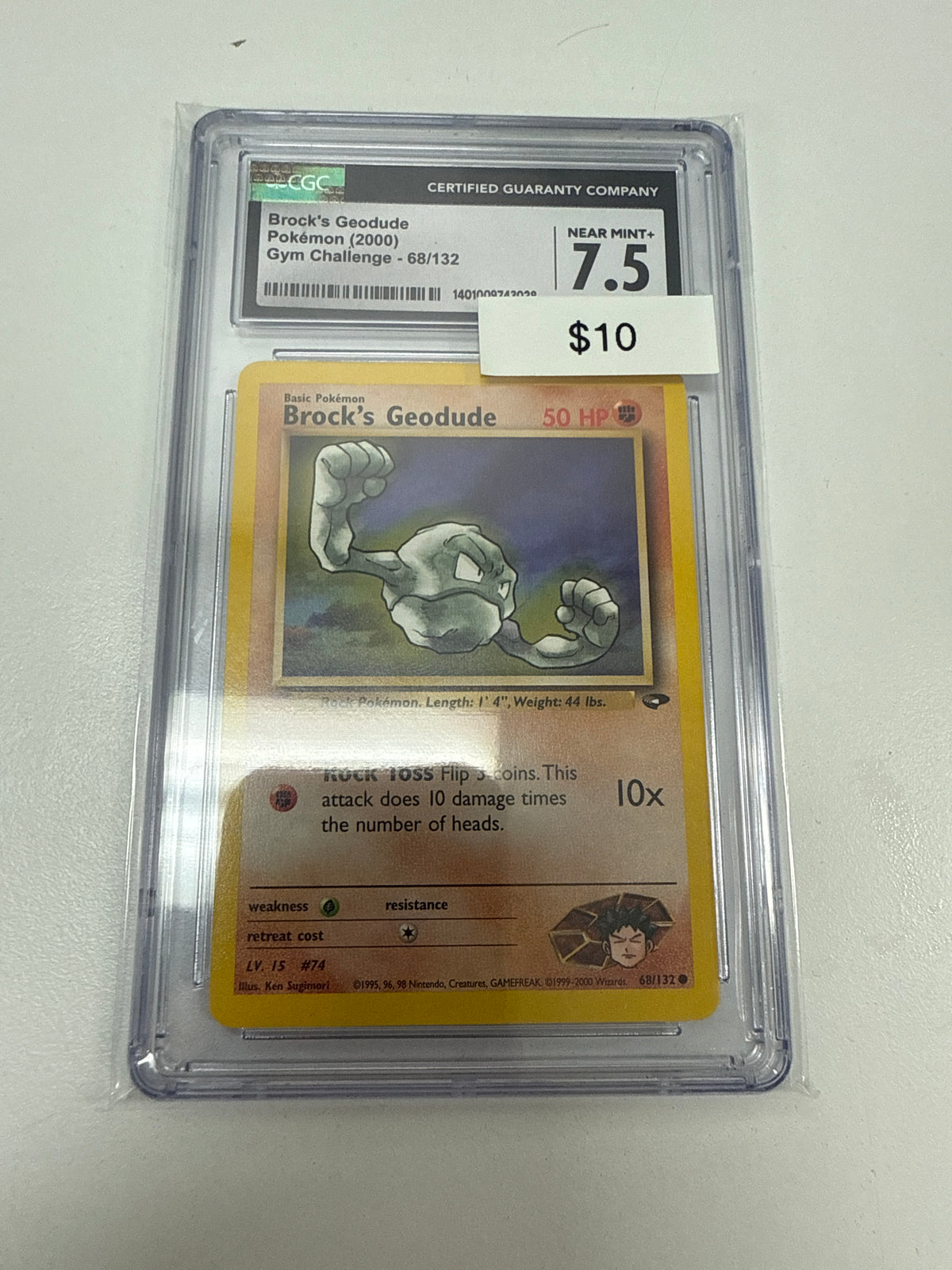 Gym Challenge Geodude #68/132 CGC 7.5