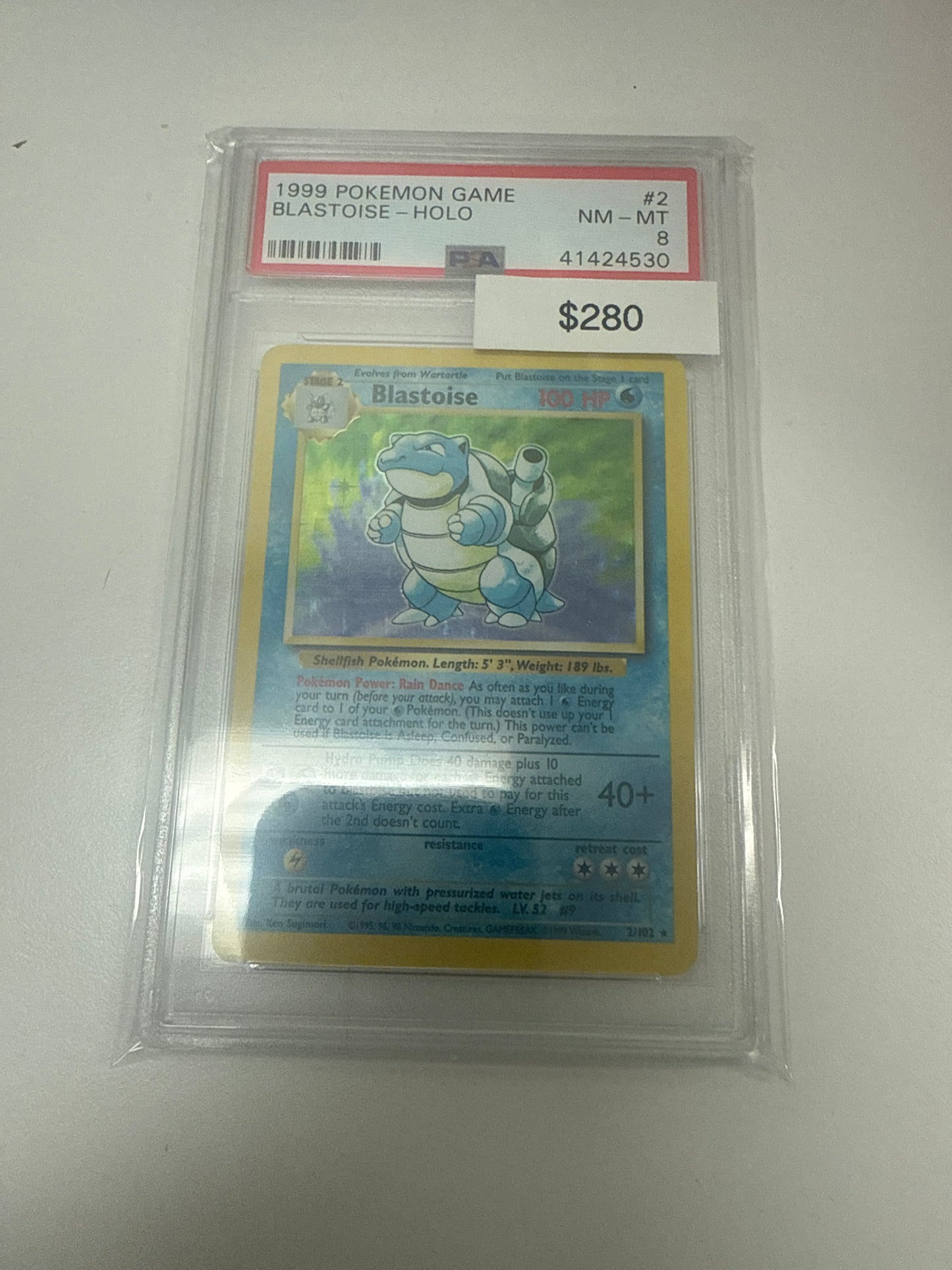 Pokemon Base Set Holo Blastoise #2/102 PSA 8