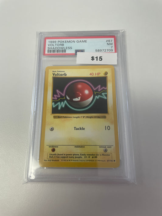 1999 Voltorb Shadowless #67/102 PSA 7
