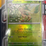 Pokemon Prismatic Evolutions Master Ball Holo Leafeon 005/131