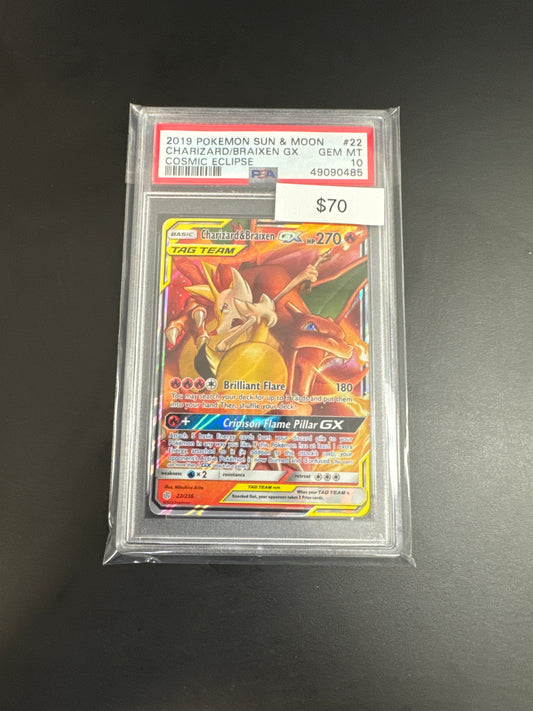 Pokémon Charizard Braixen Cosmic 22 PSA 10