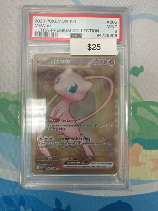 2023 Pokemon 151 Mew EX Metal Card #205 PSA 9