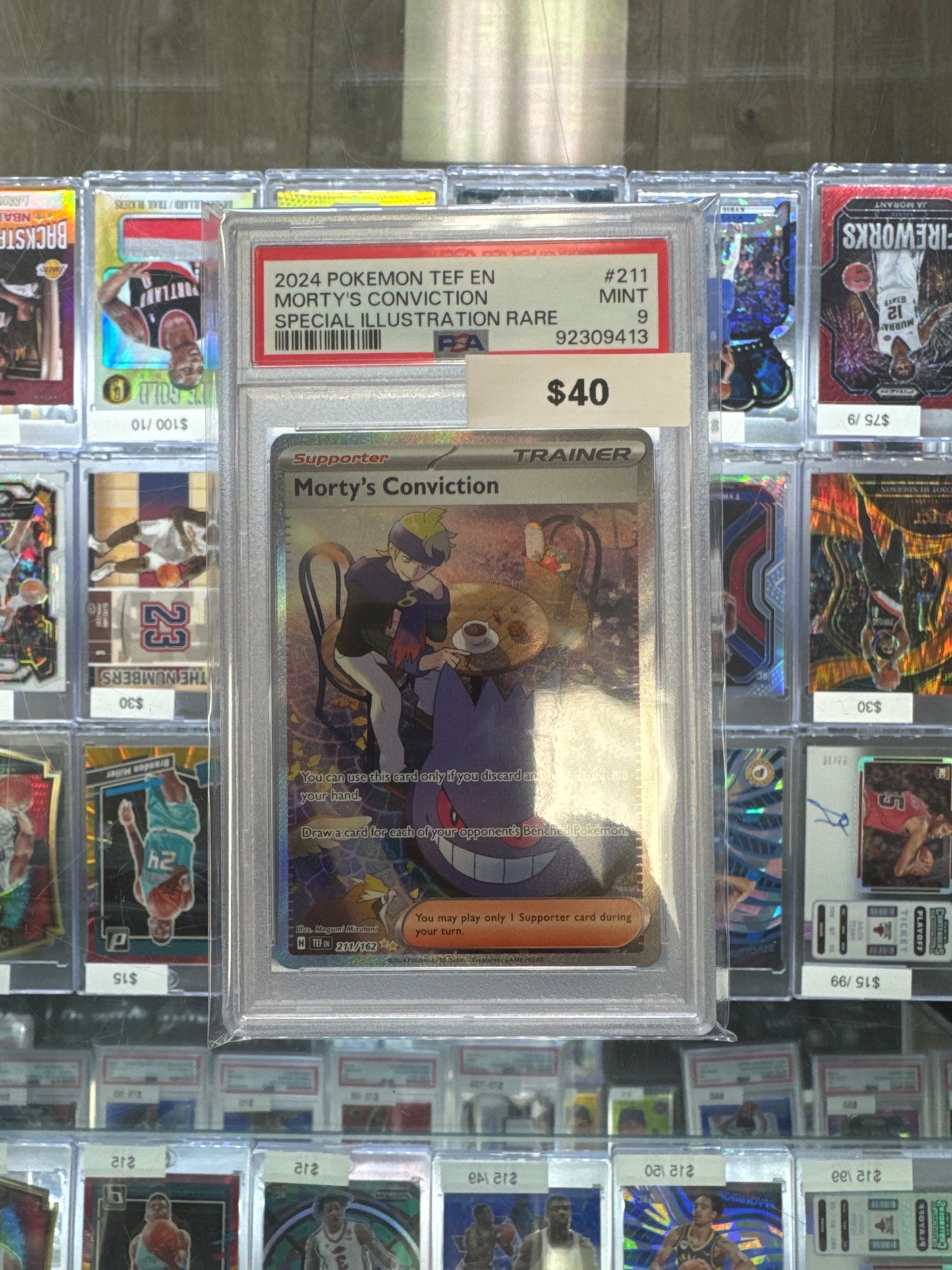 Pokémon Twilight Masquerade Morty Conviction 211 PSA 9