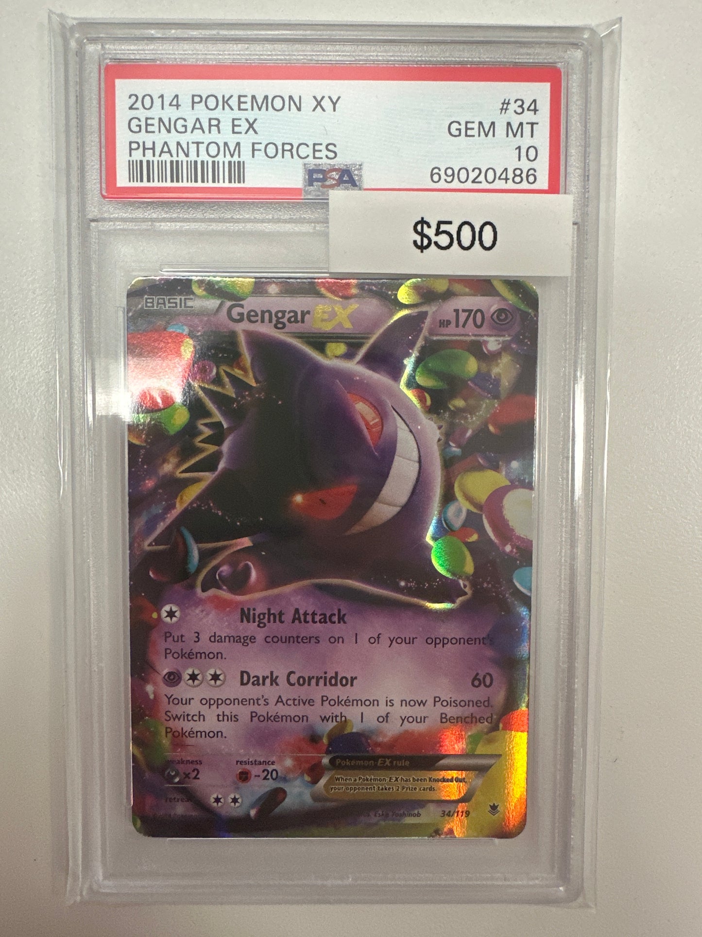 Pokemon Gengar EX XY 34/119 PSA 10
