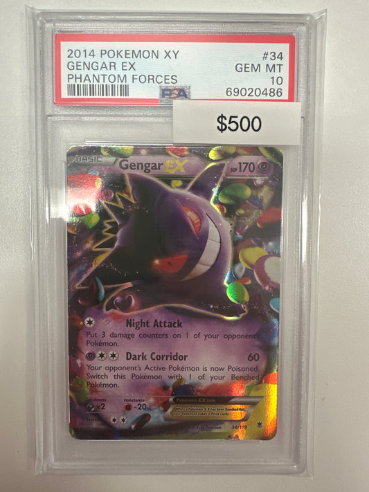 Pokemon Gengar EX XY 34/119 PSA 10