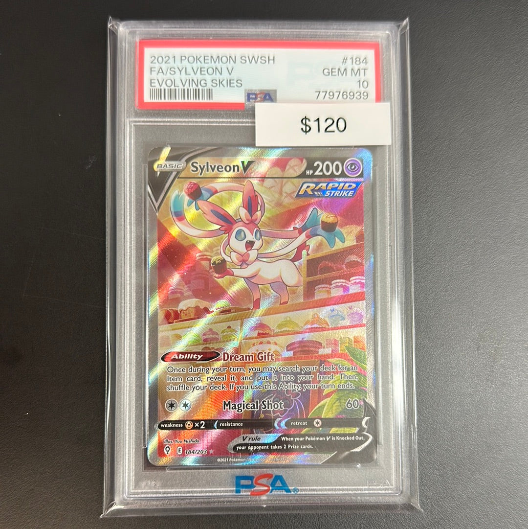 Pokémon Evolving Skies 184/203 Sylveon V PSA 10